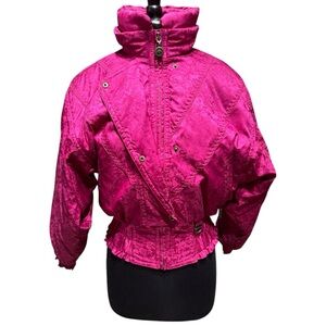 Vintage Descente Pink Ski Bomber w/ Hidden Hood – Size 4 – Alpine Retro Luxe